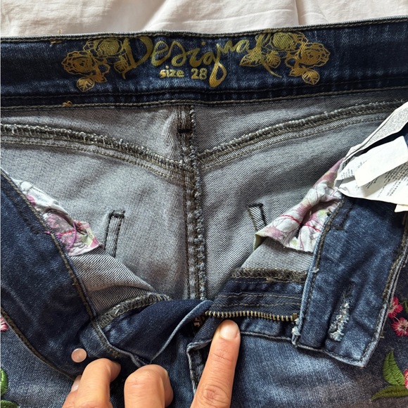 Desigual Multicolor Embroidered Straight Leg Jeans - Picture 2 of 5